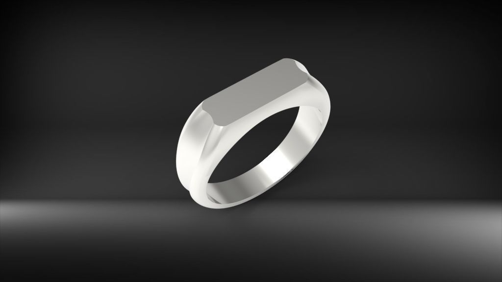 Signet Ring unisex  3D print model_9