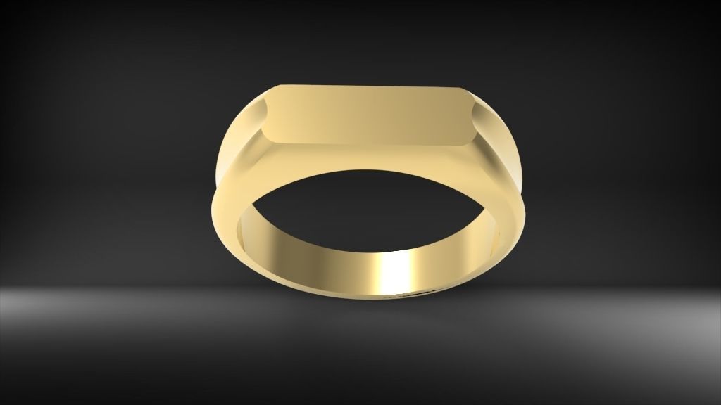 Signet Ring unisex  3D print model_6