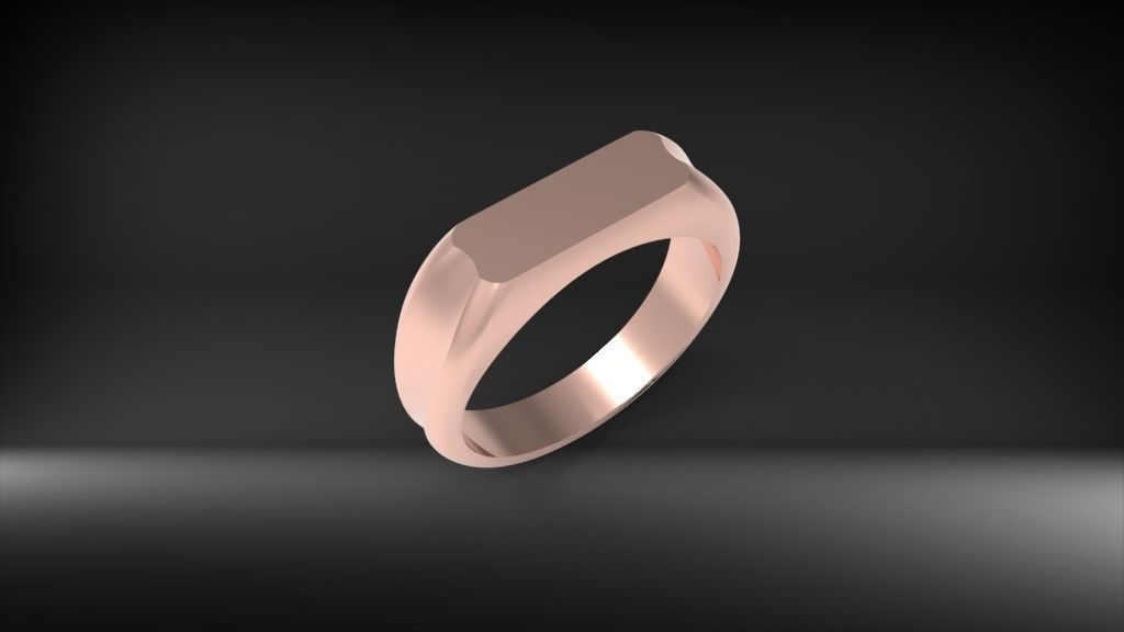 Signet Ring unisex  3D print model_8