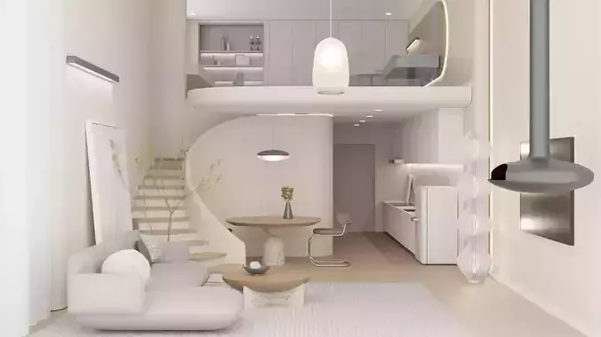 VR loft living room