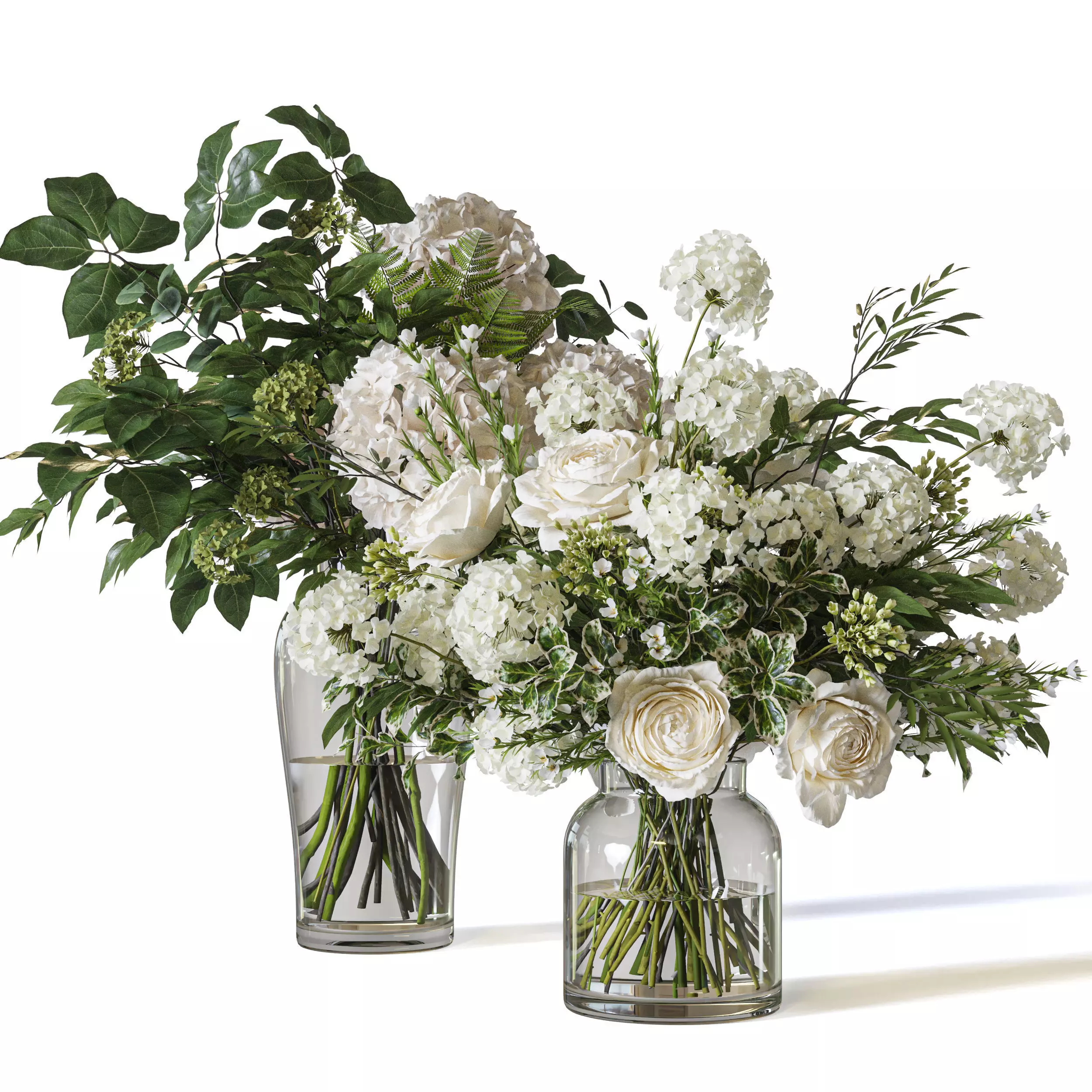 Flower Set 060 Hydrangea Rose 3D model