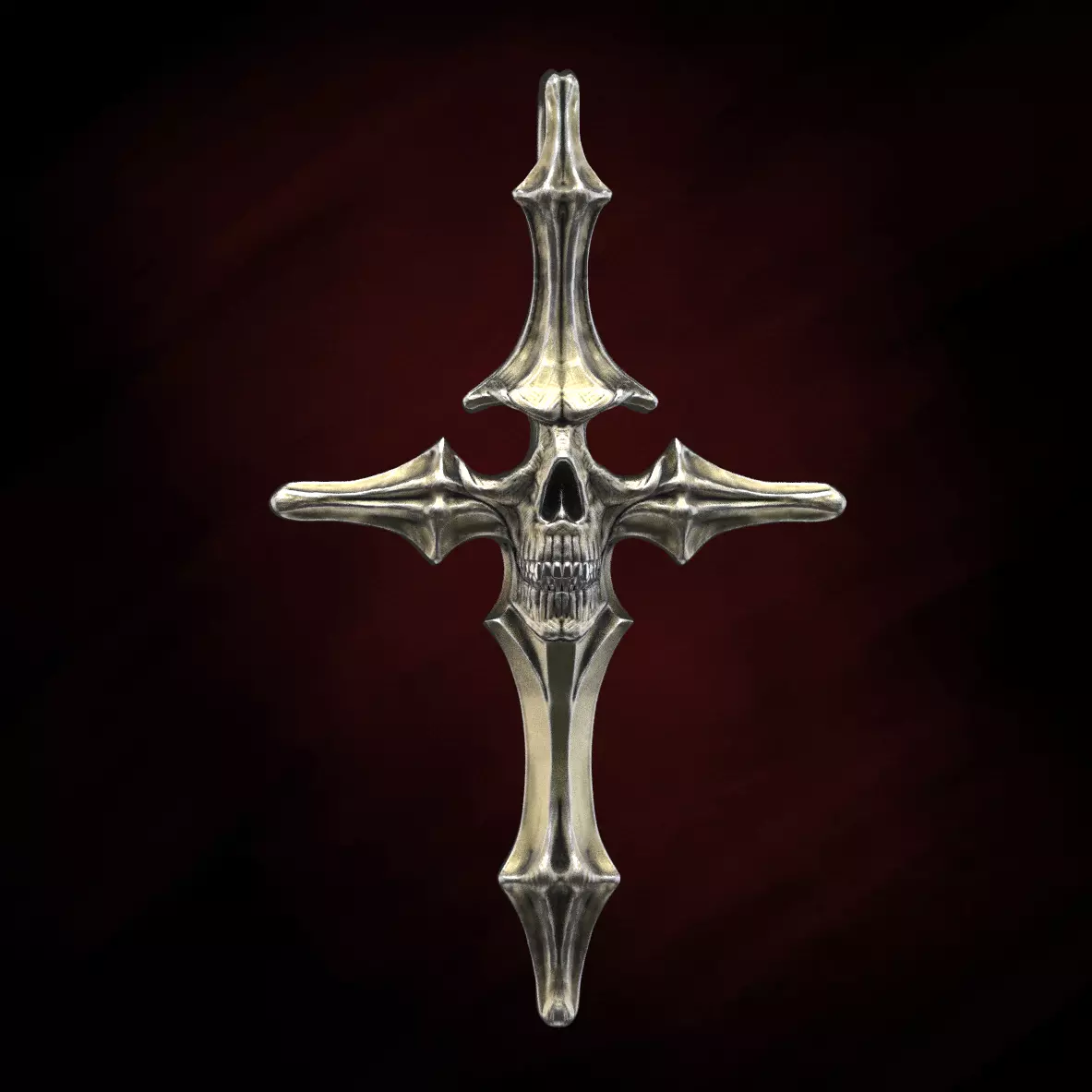 Skull cross 40 mm 3D print model_0