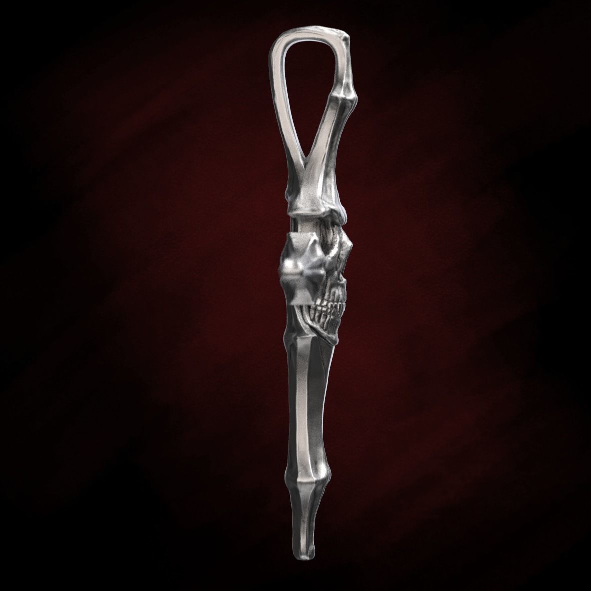 Skull cross 40 mm 3D print model_10