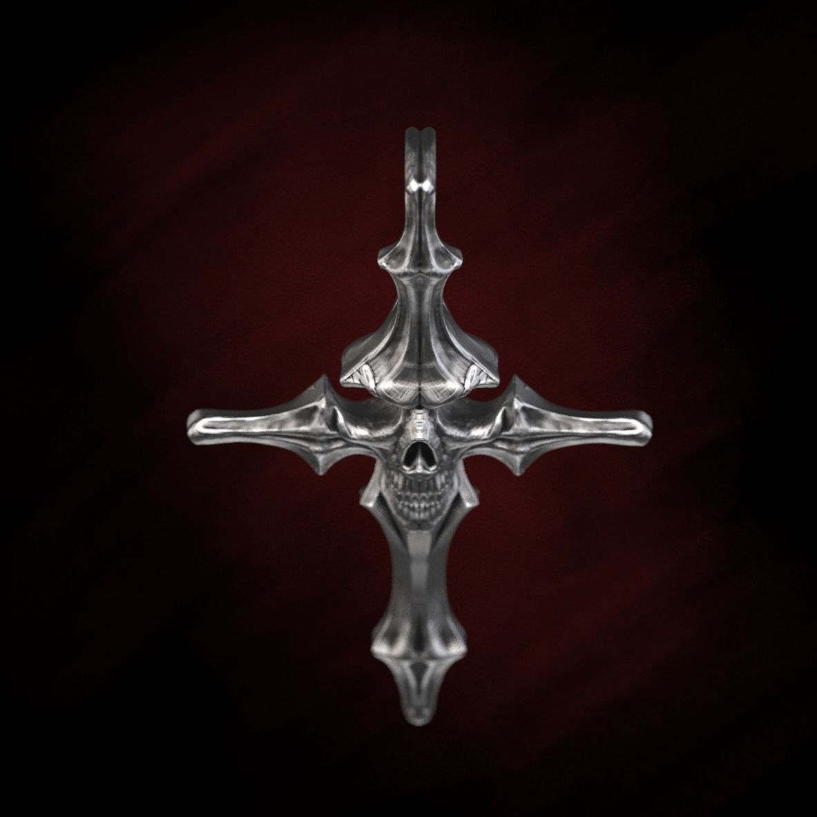 Skull cross 40 mm 3D print model_8