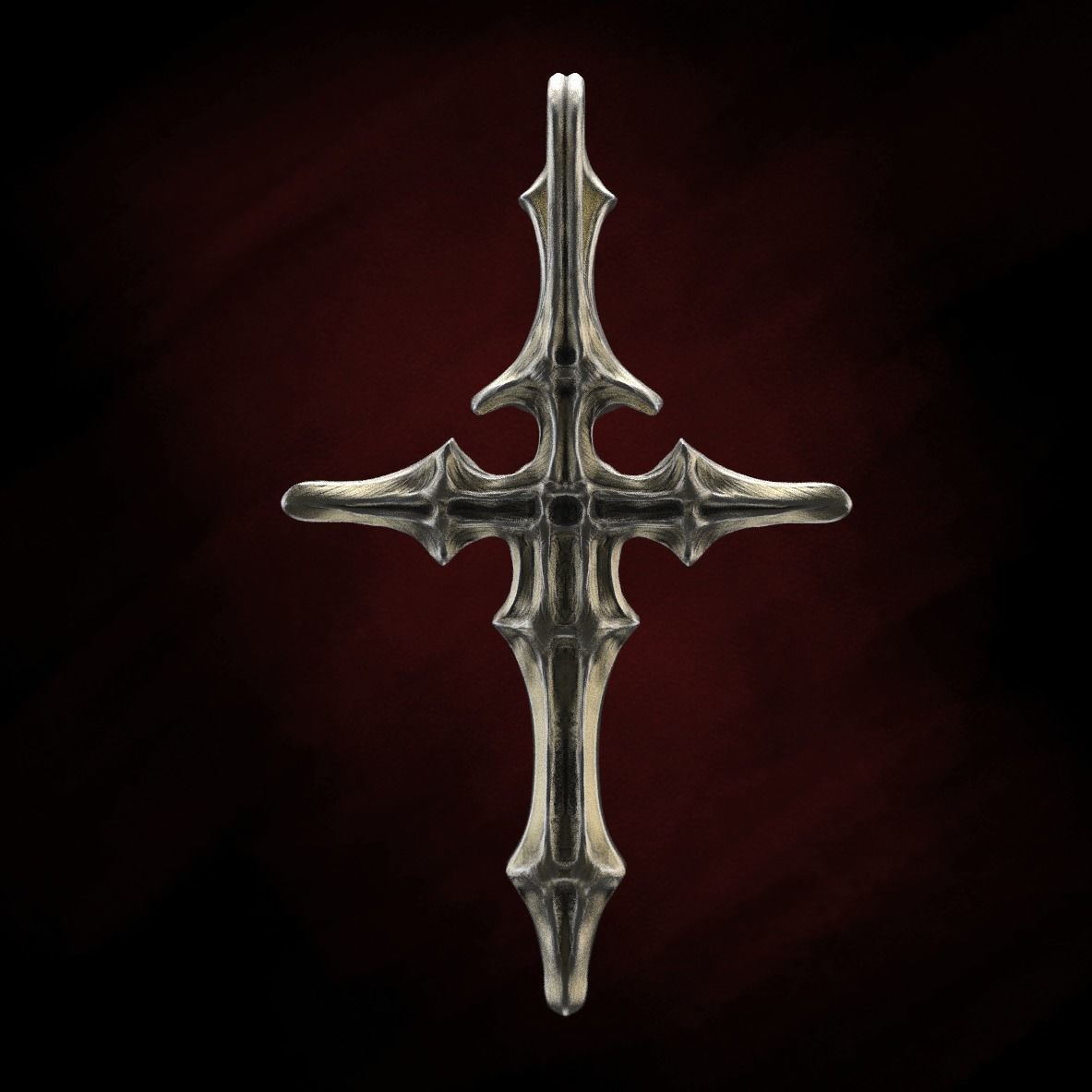 Skull cross 40 mm 3D print model_3