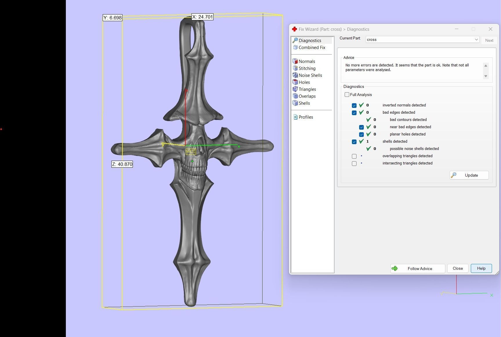 Skull cross 40 mm 3D print model_19