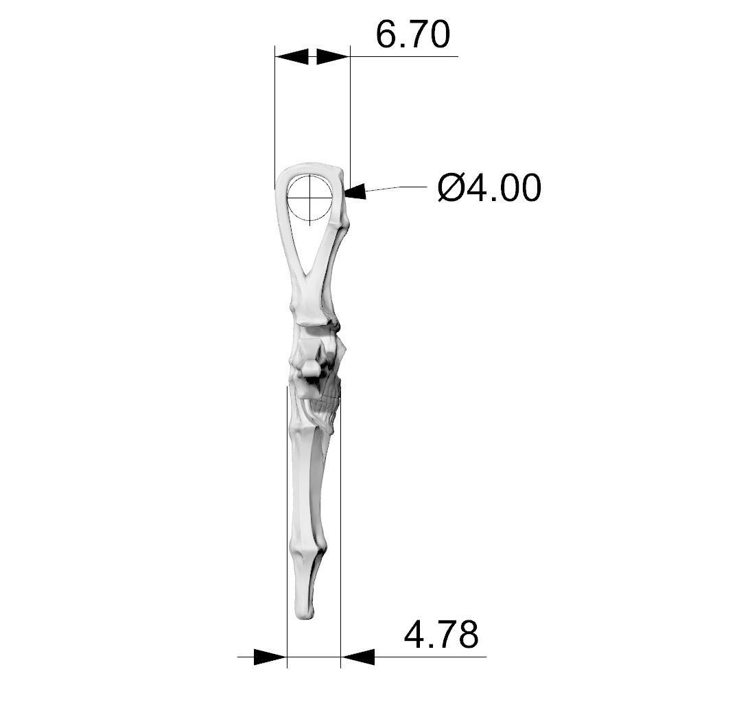 Skull cross 40 mm 3D print model_17