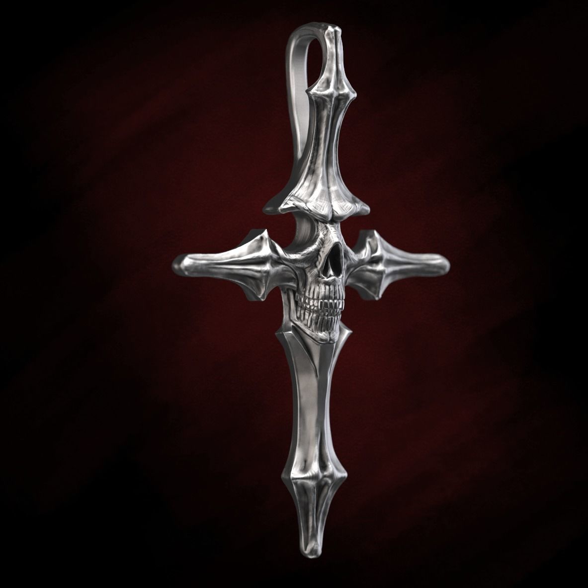 Skull cross 40 mm 3D print model_11