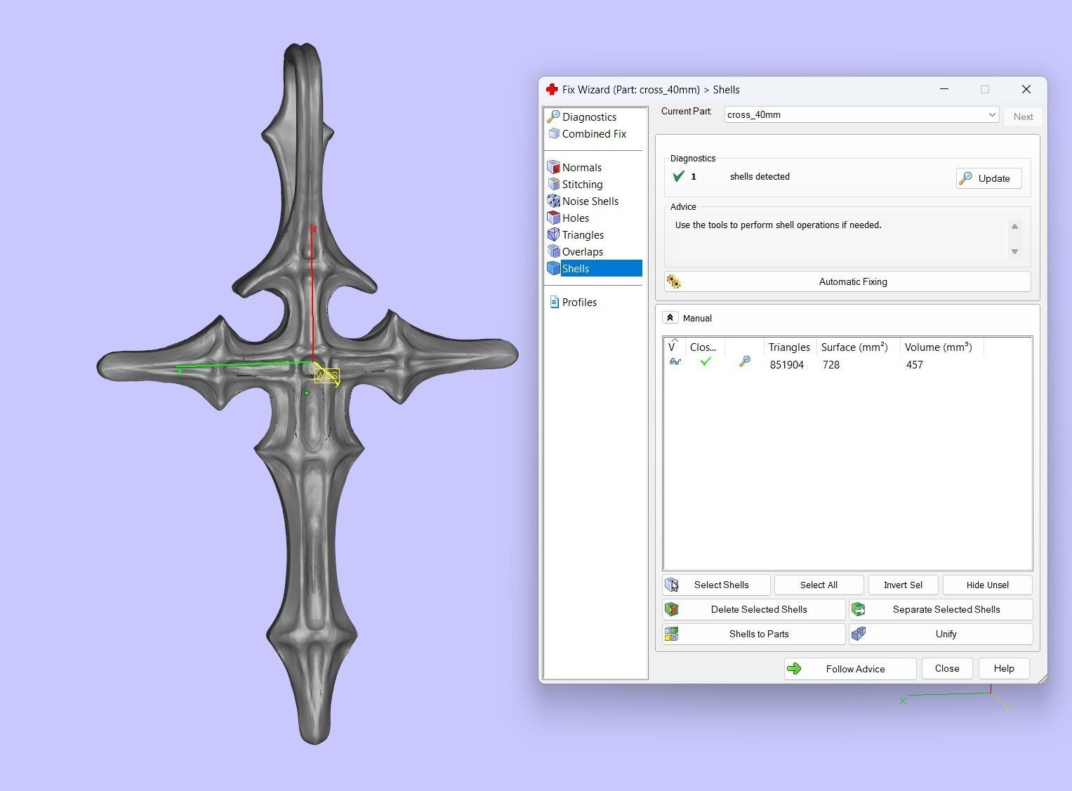 Skull cross 40 mm 3D print model_20