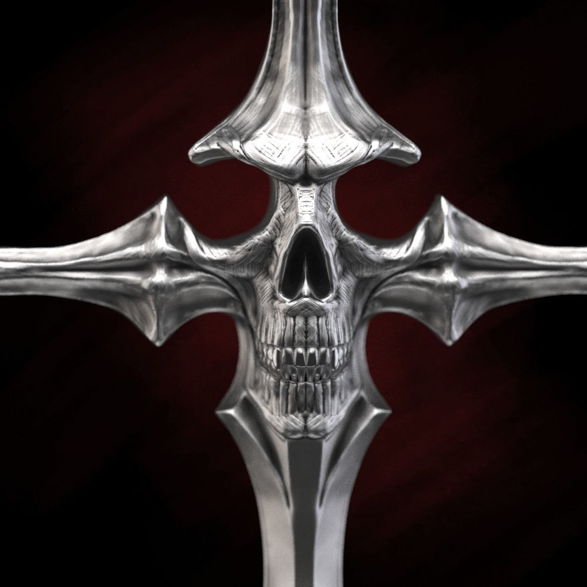 Skull cross 40 mm 3D print model_7