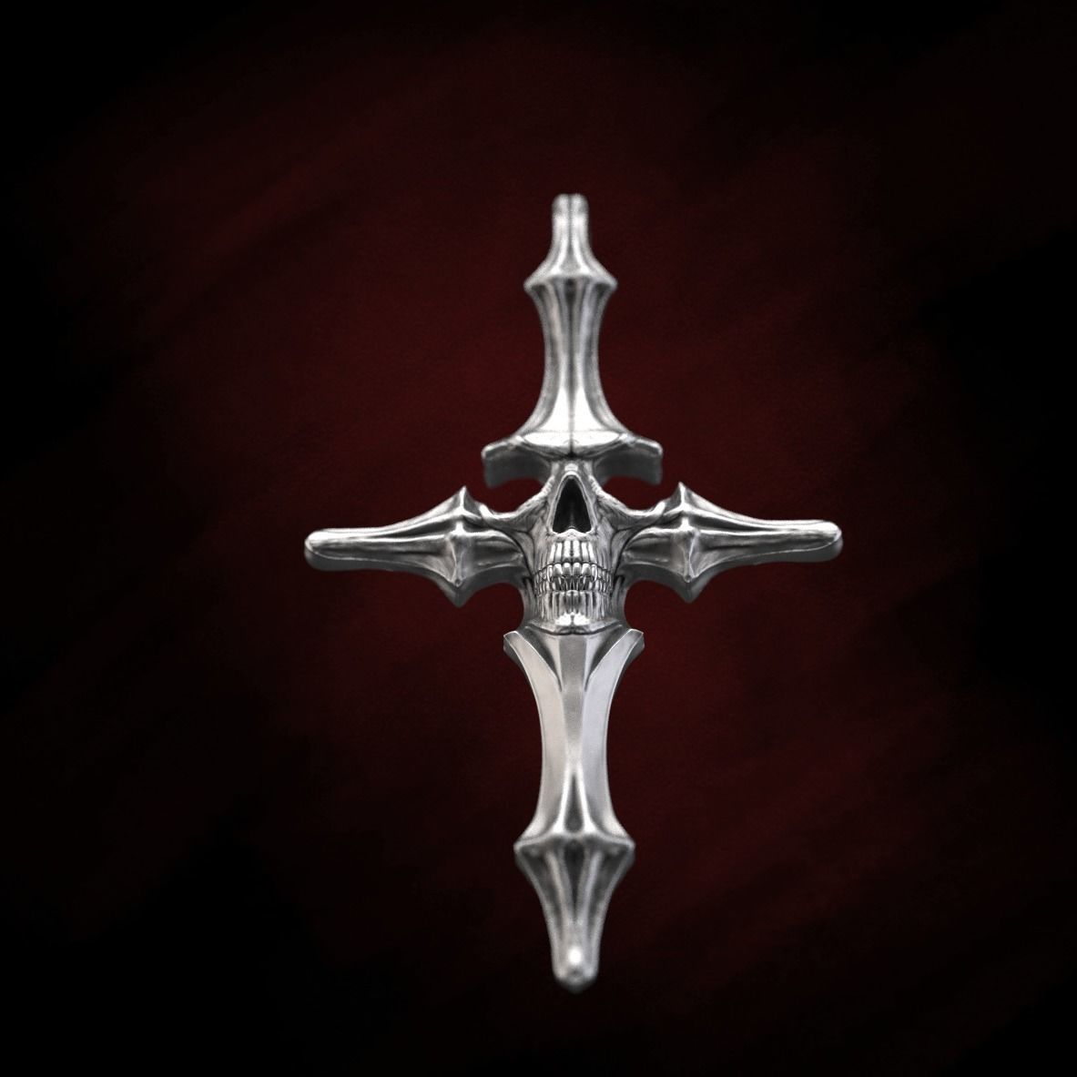 Skull cross 40 mm 3D print model_14