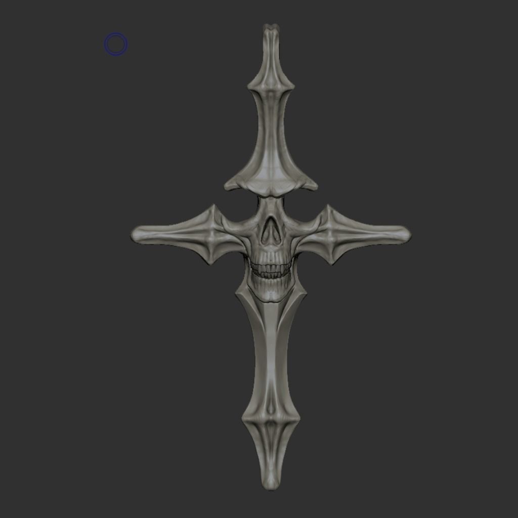 Skull cross 40 mm 3D print model_21