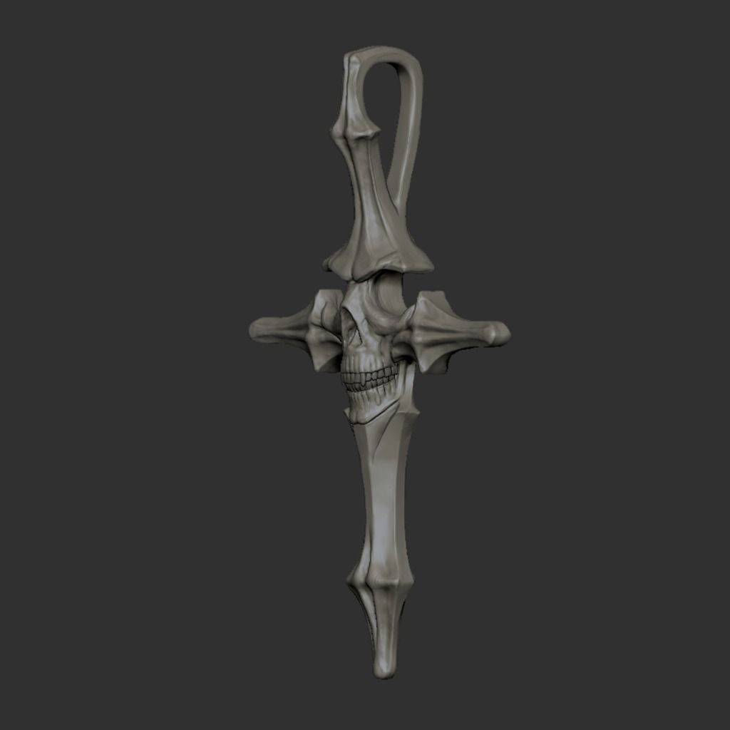 Skull cross 40 mm 3D print model_22
