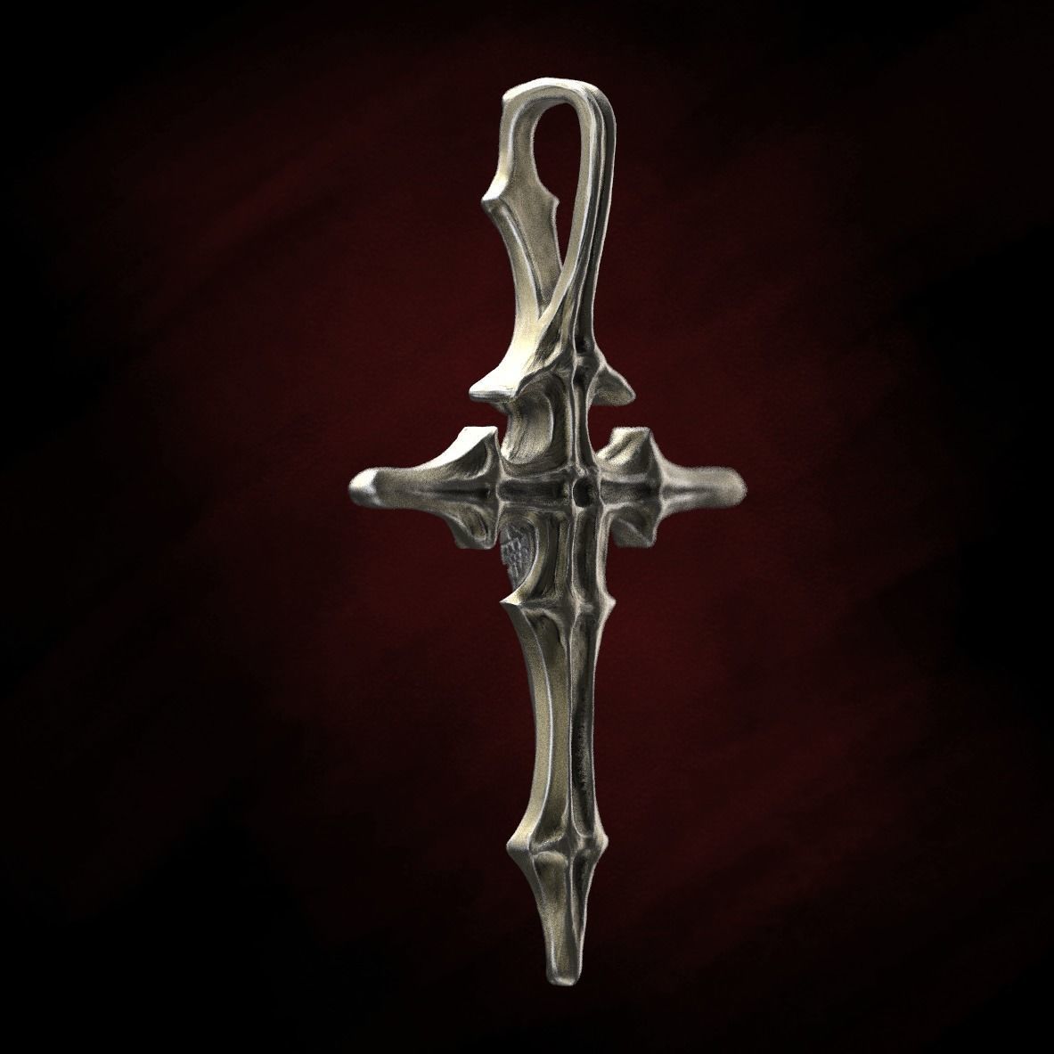 Skull cross 40 mm 3D print model_4