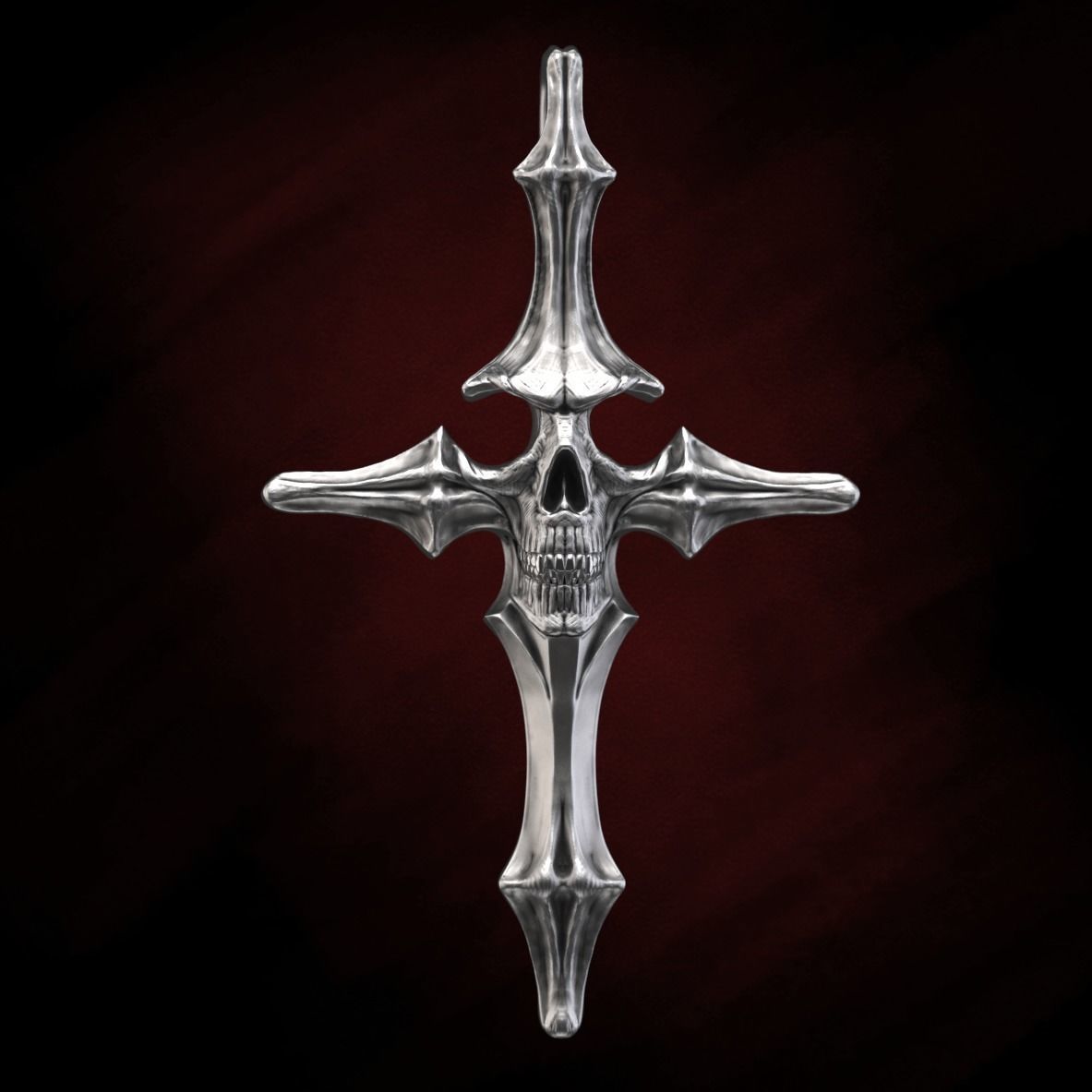 Skull cross 40 mm 3D print model_5