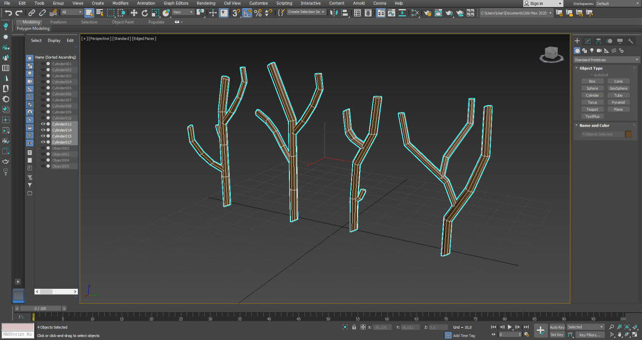 Branches Low Poly Low-poly 3D model_2