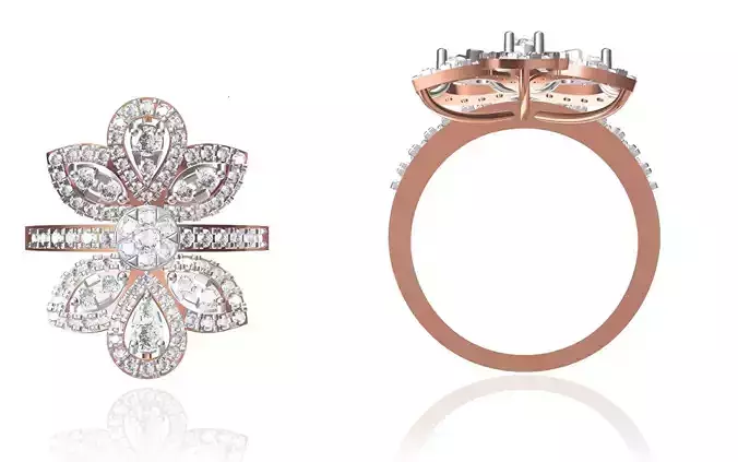 Women Wedding Engagement Ring STL FBX JCD Details