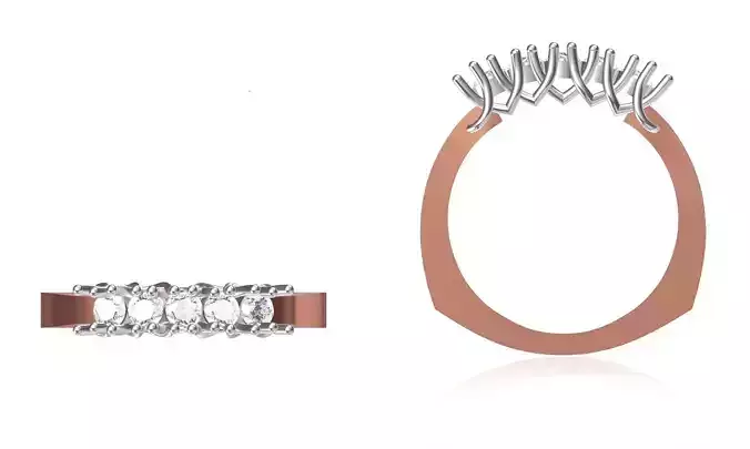 Women Wedding Engagement Ring STL OBJ FBX JCD Details