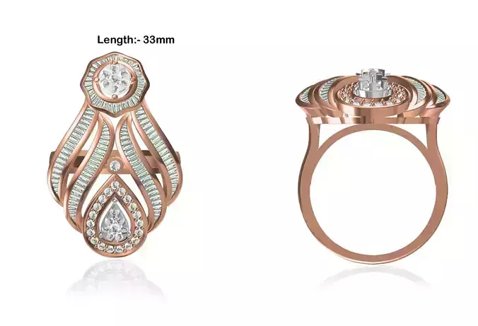 Women Wedding Engagement Ring STL FBX JCD Details