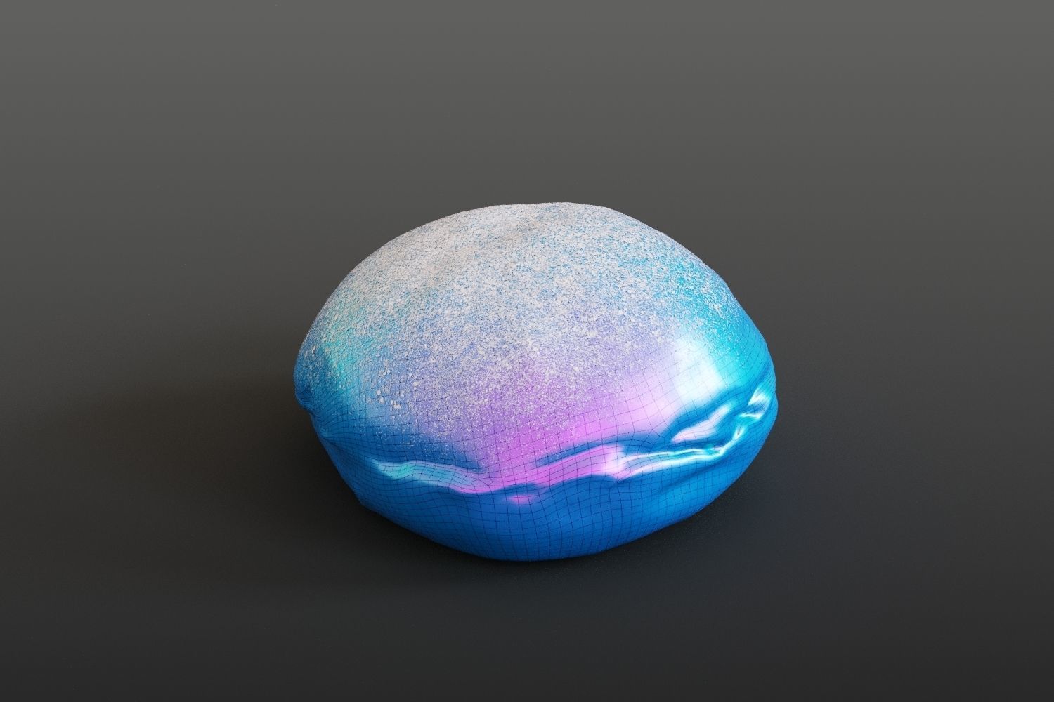 Simple donut with sugar powder 3D model_7