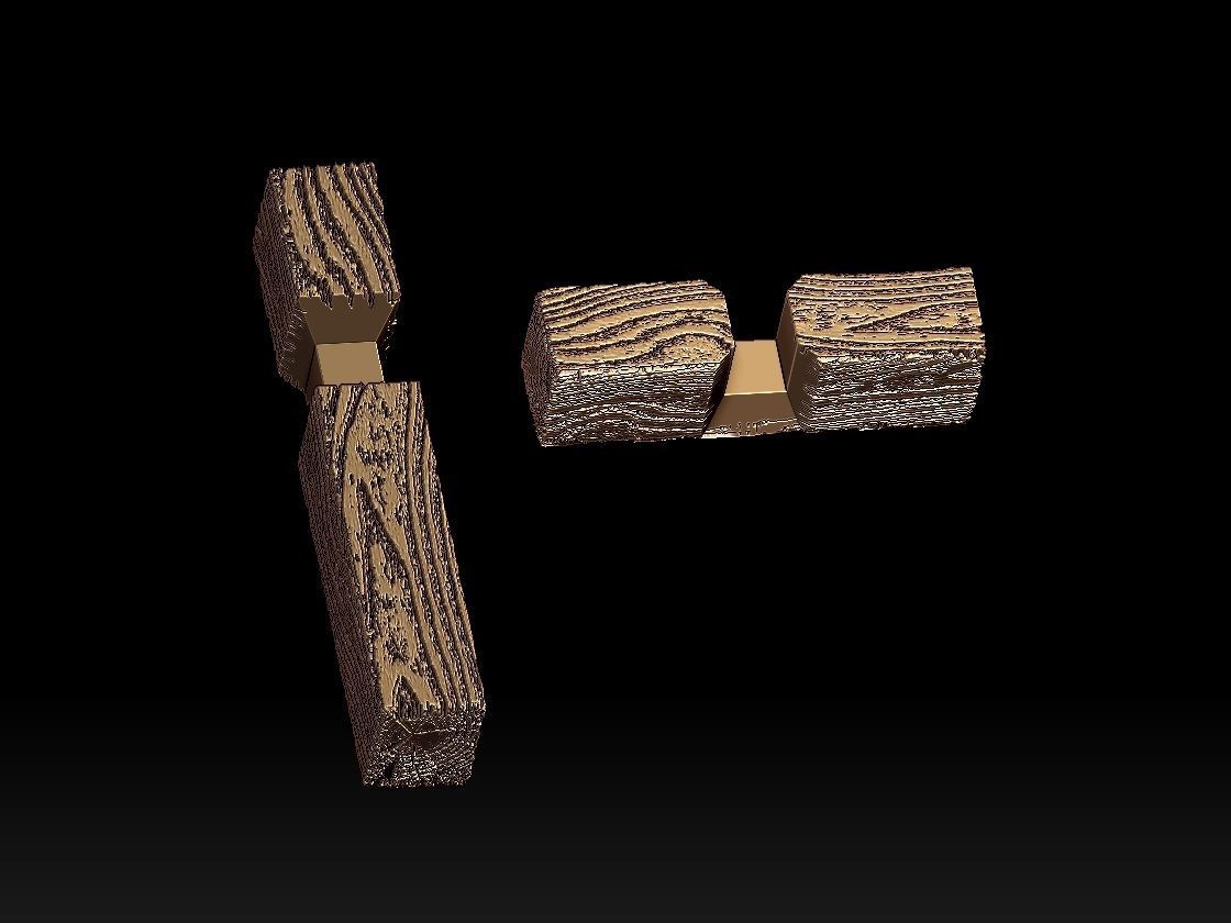 cross wood  3D print model_2