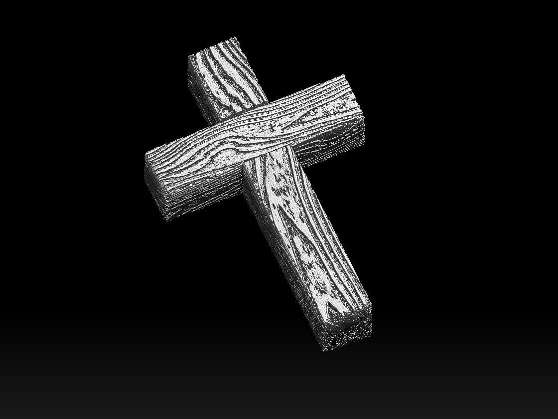 cross wood  3D print model_8