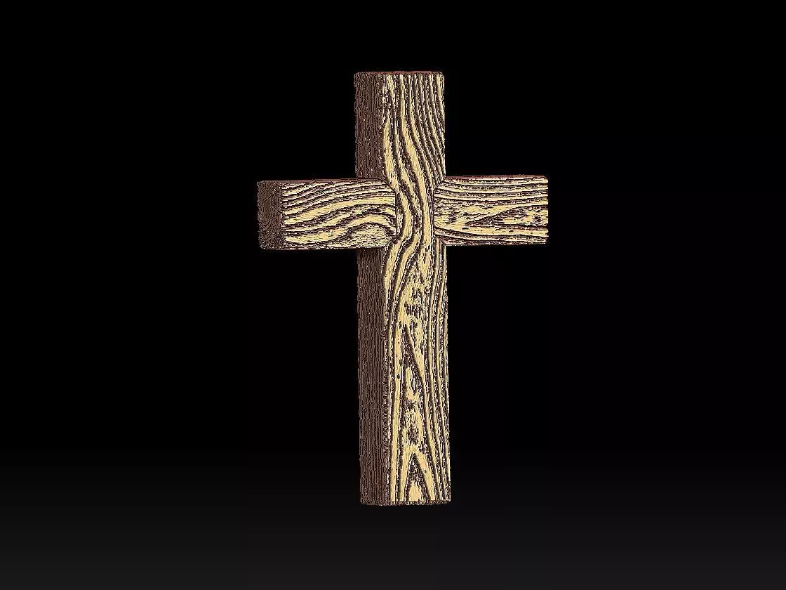 cross wood  3D print model_0