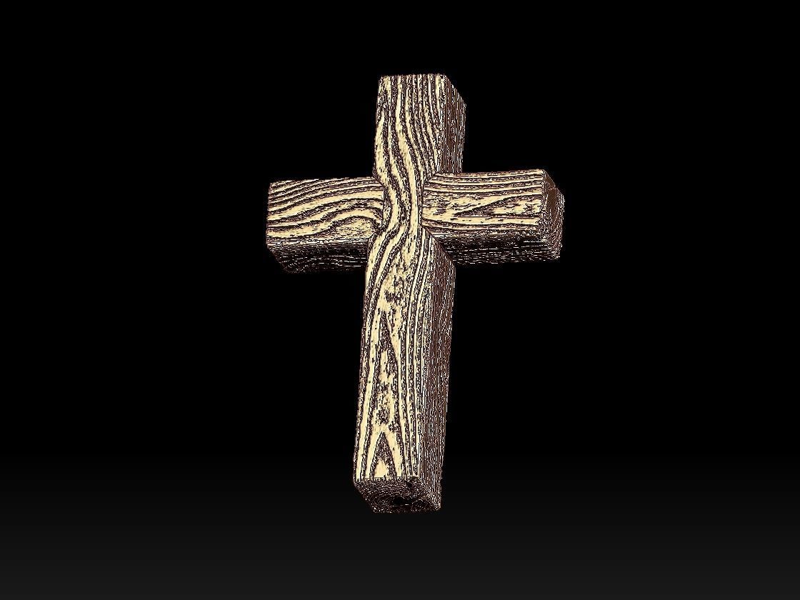 cross wood  3D print model_4