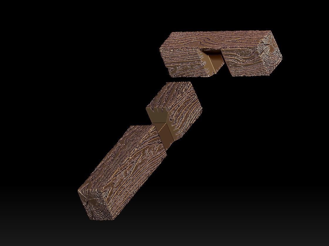 cross wood  3D print model_9
