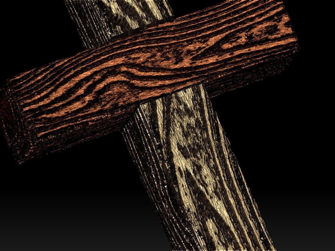 cross wood  3D print model_6