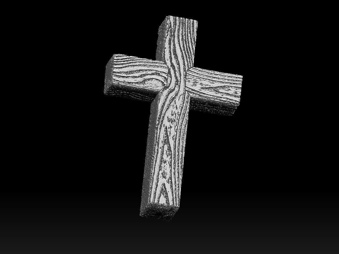 cross wood  3D print model_7
