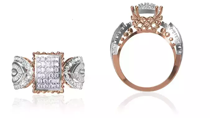 Women Wedding Engagement Ring STL FBX JCD Details
