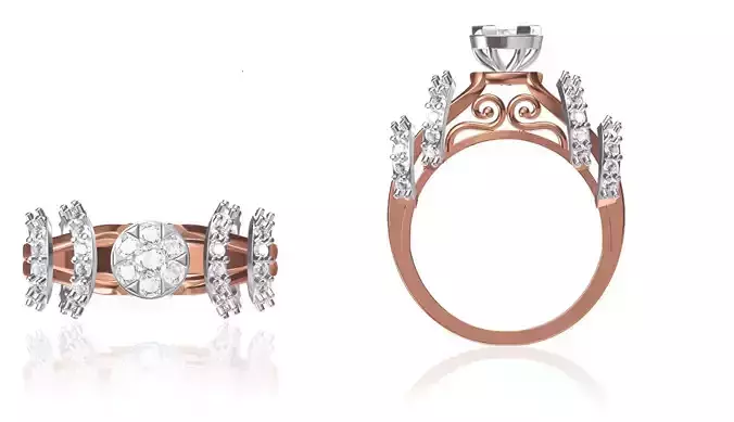 Women Wedding Engagement Ring STL FBX JCD Details