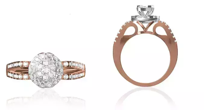 Women Wedding Engagement Ring STL FBX JCD Details