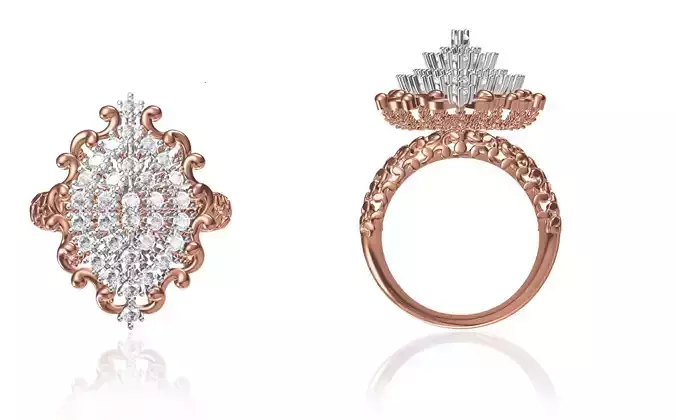 Women Wedding Engagement Ring STL FBX JCD Details