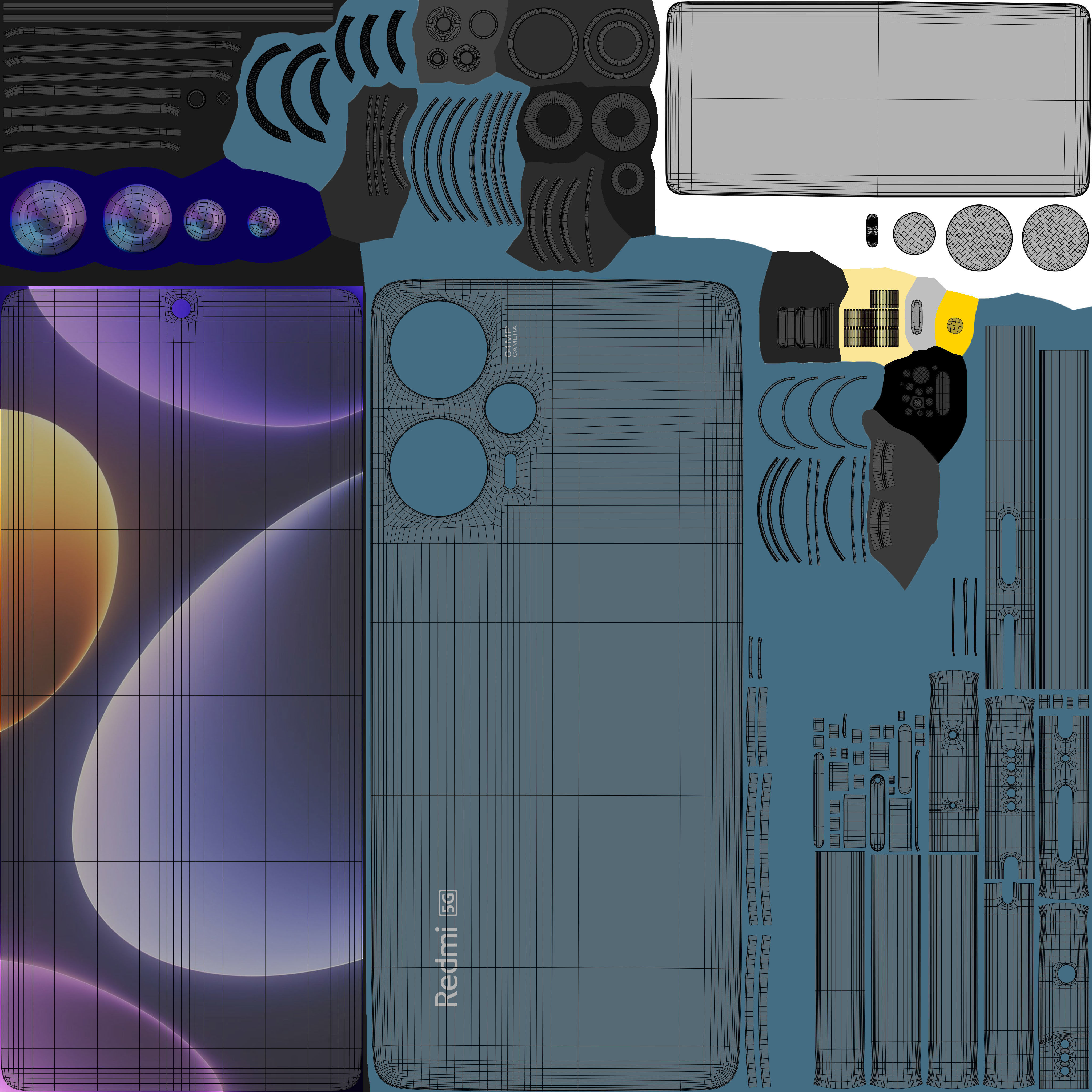 Xiaomi Redmi Note 12 Turbo Blue 3D model_9