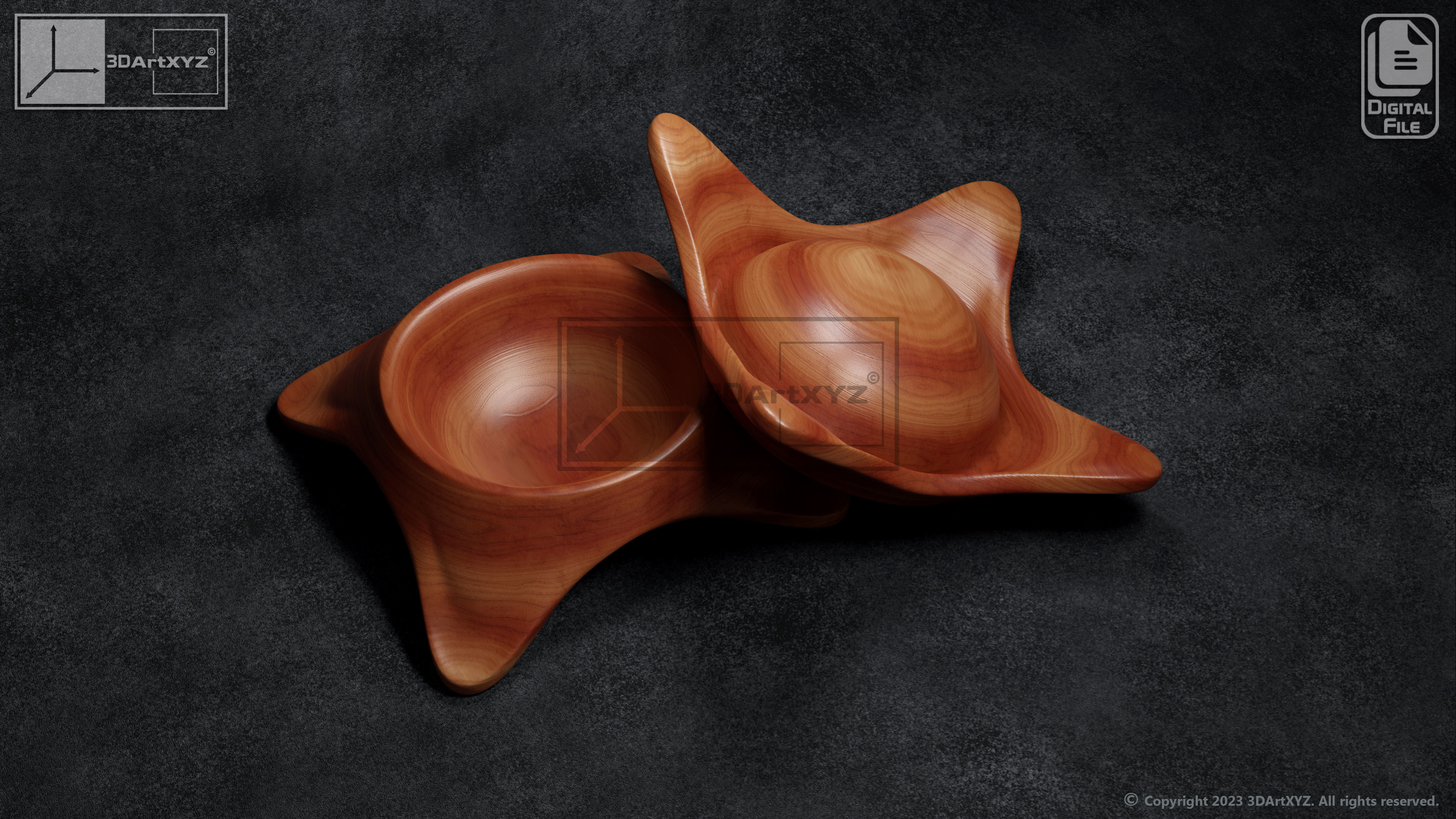 Bowls Pack 4 - CNC Files for Wood 3D model_2