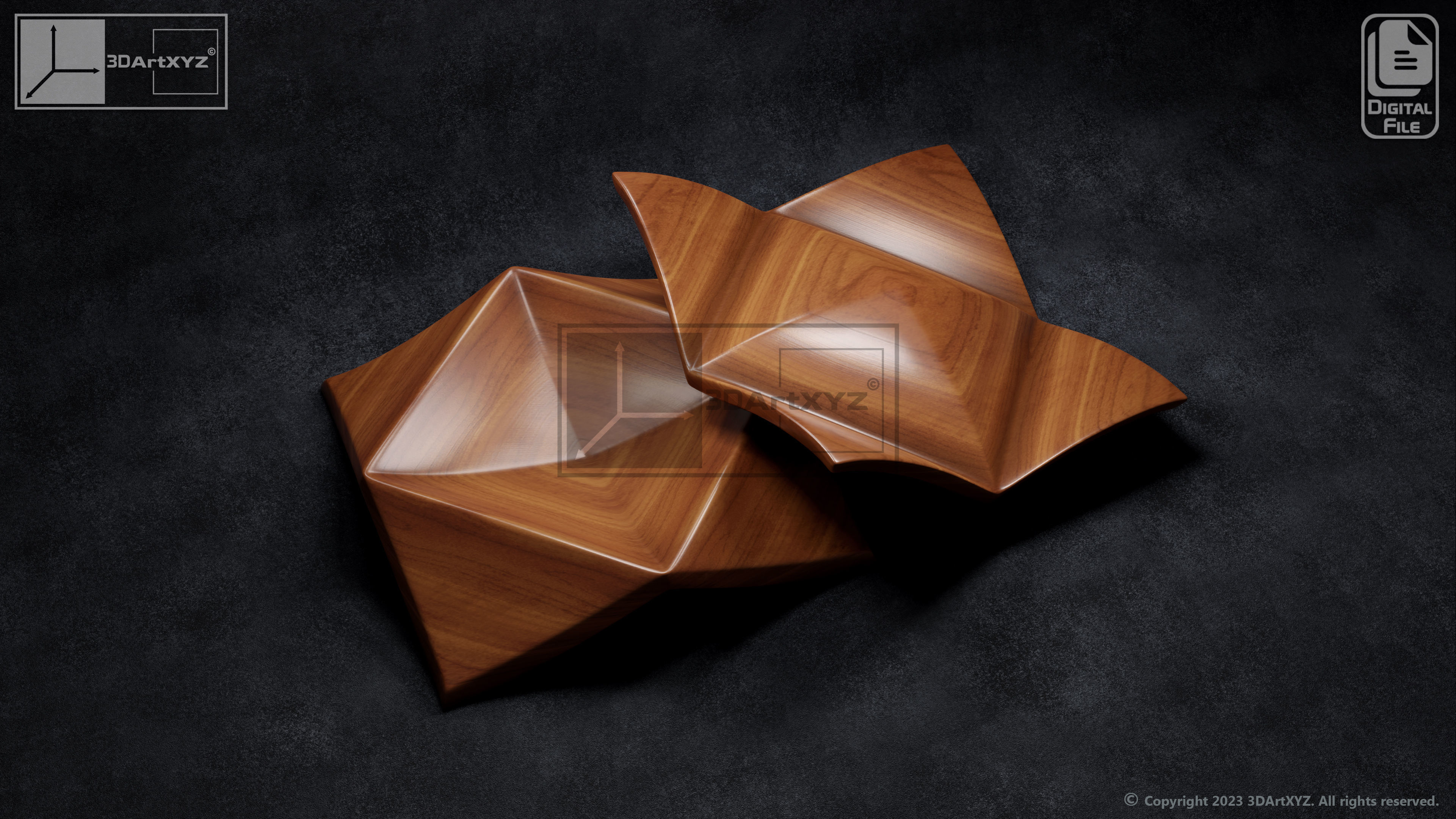Bowls Pack 4 - CNC Files for Wood 3D model_3