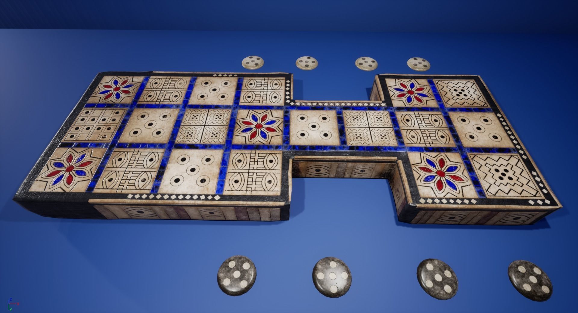 The Royal Game Of Ur - GameReady Babylonian Boardgame model Low-poly 3D model_11