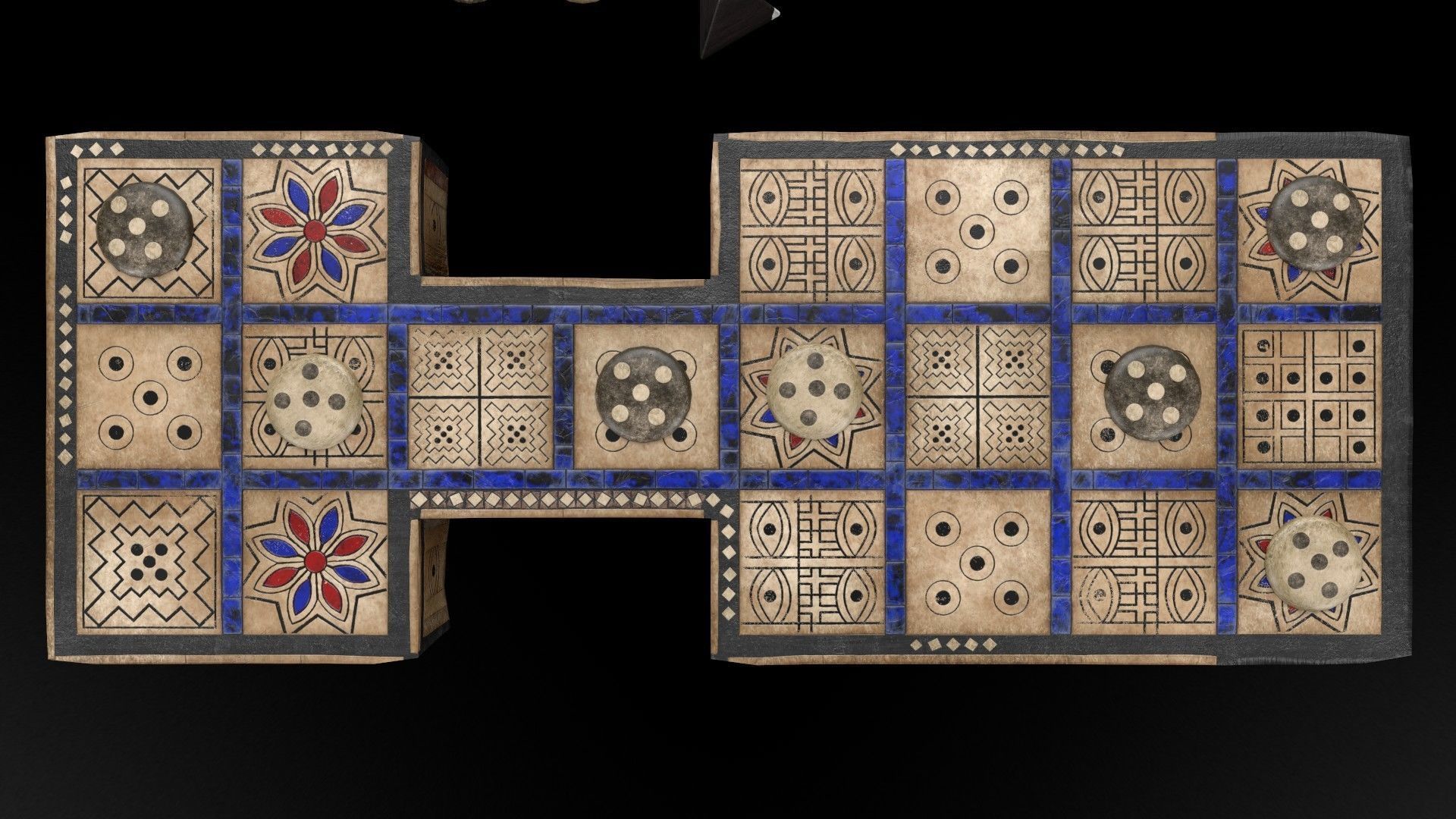 The Royal Game Of Ur - GameReady Babylonian Boardgame model Low-poly 3D model_5