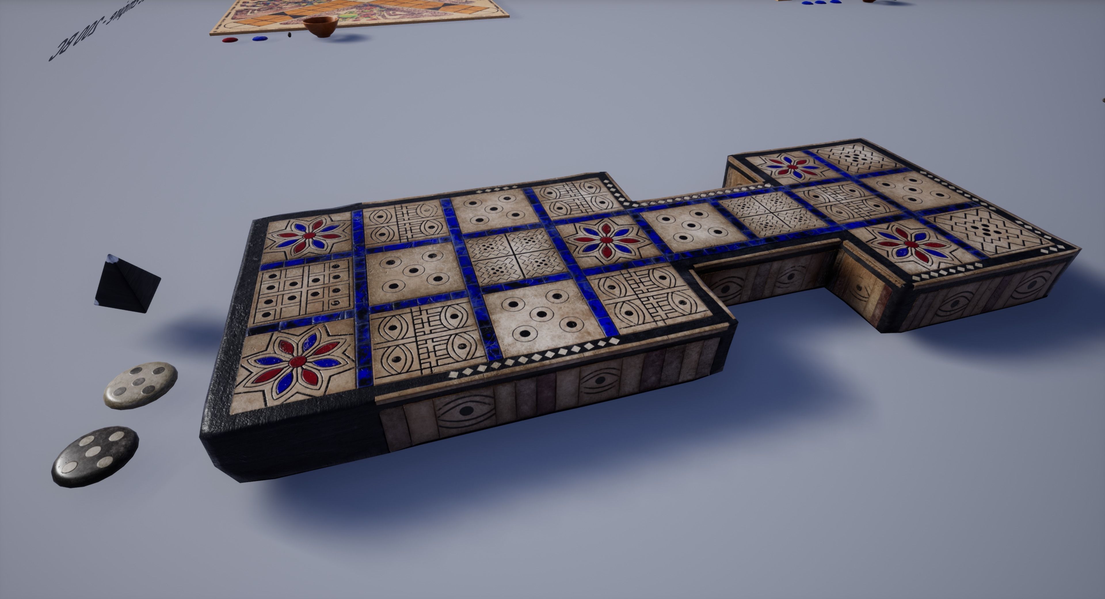 The Royal Game Of Ur - GameReady Babylonian Boardgame model Low-poly 3D model_10