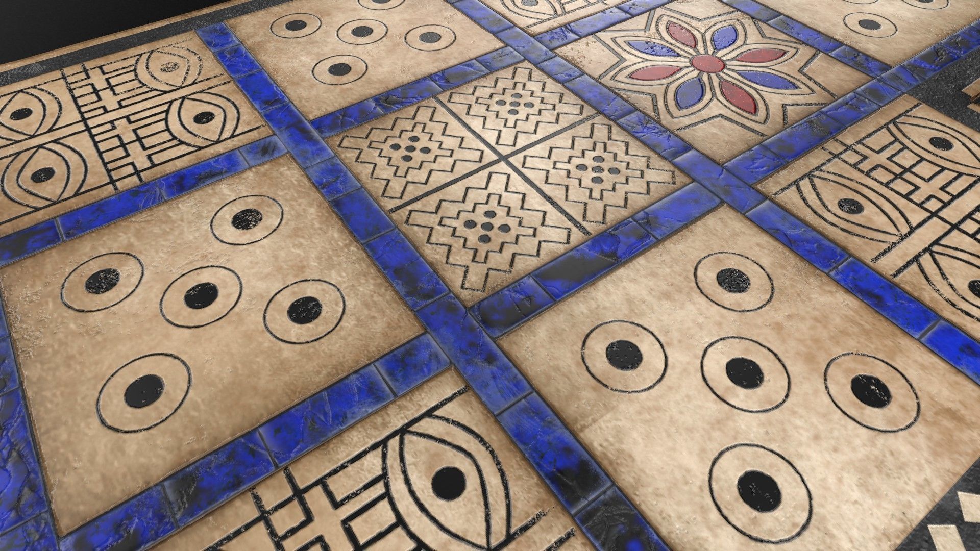 The Royal Game Of Ur - GameReady Babylonian Boardgame model Low-poly 3D model_3