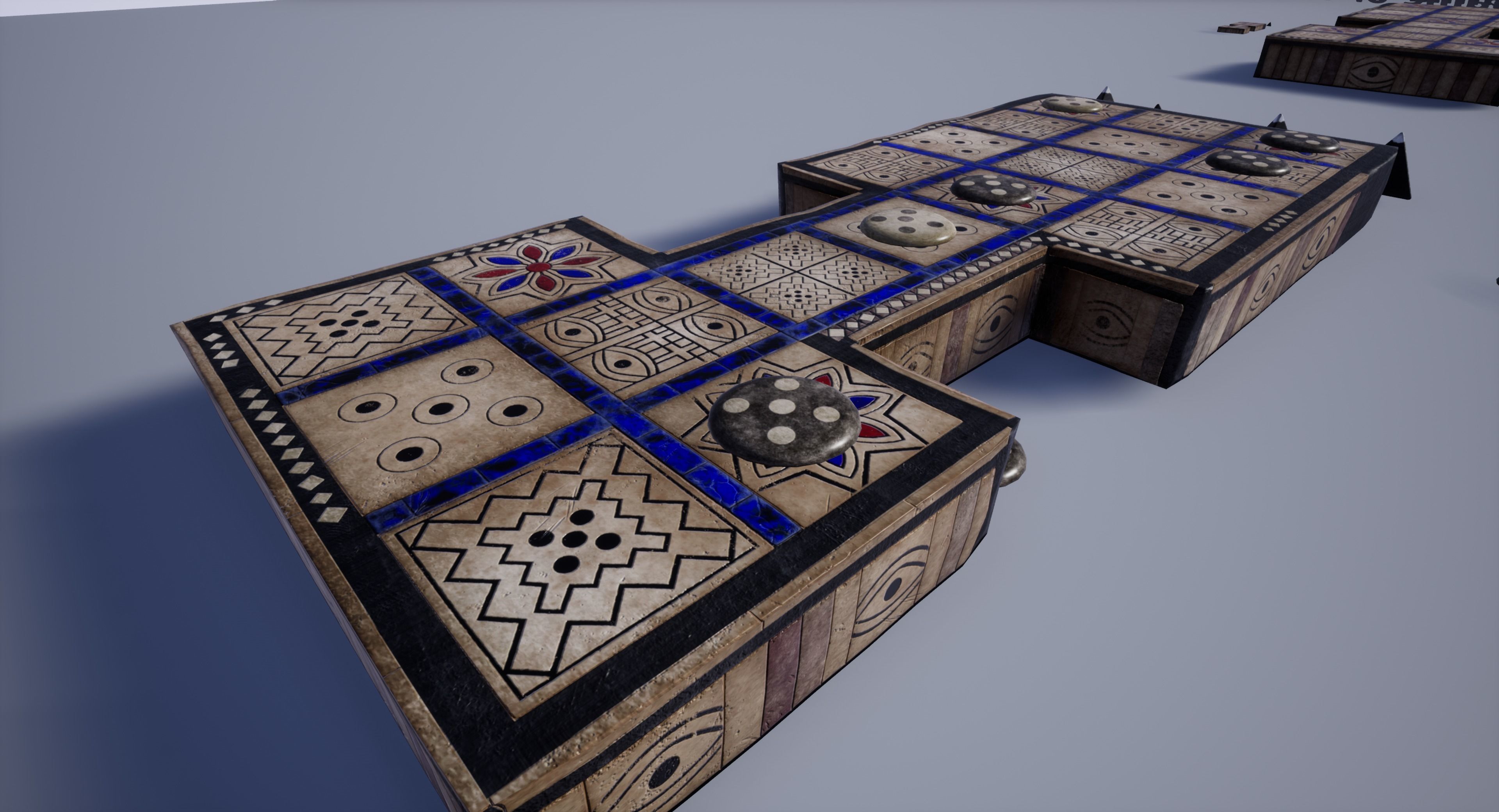 The Royal Game Of Ur - GameReady Babylonian Boardgame model Low-poly 3D model_14