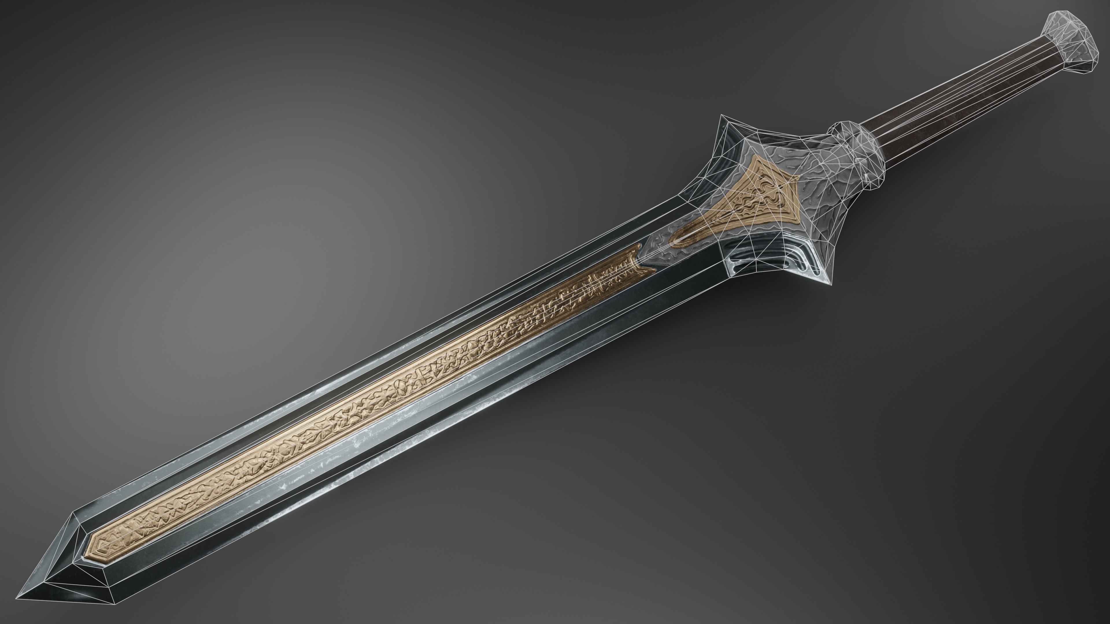 Sword 05 Low-poly 3D model_11