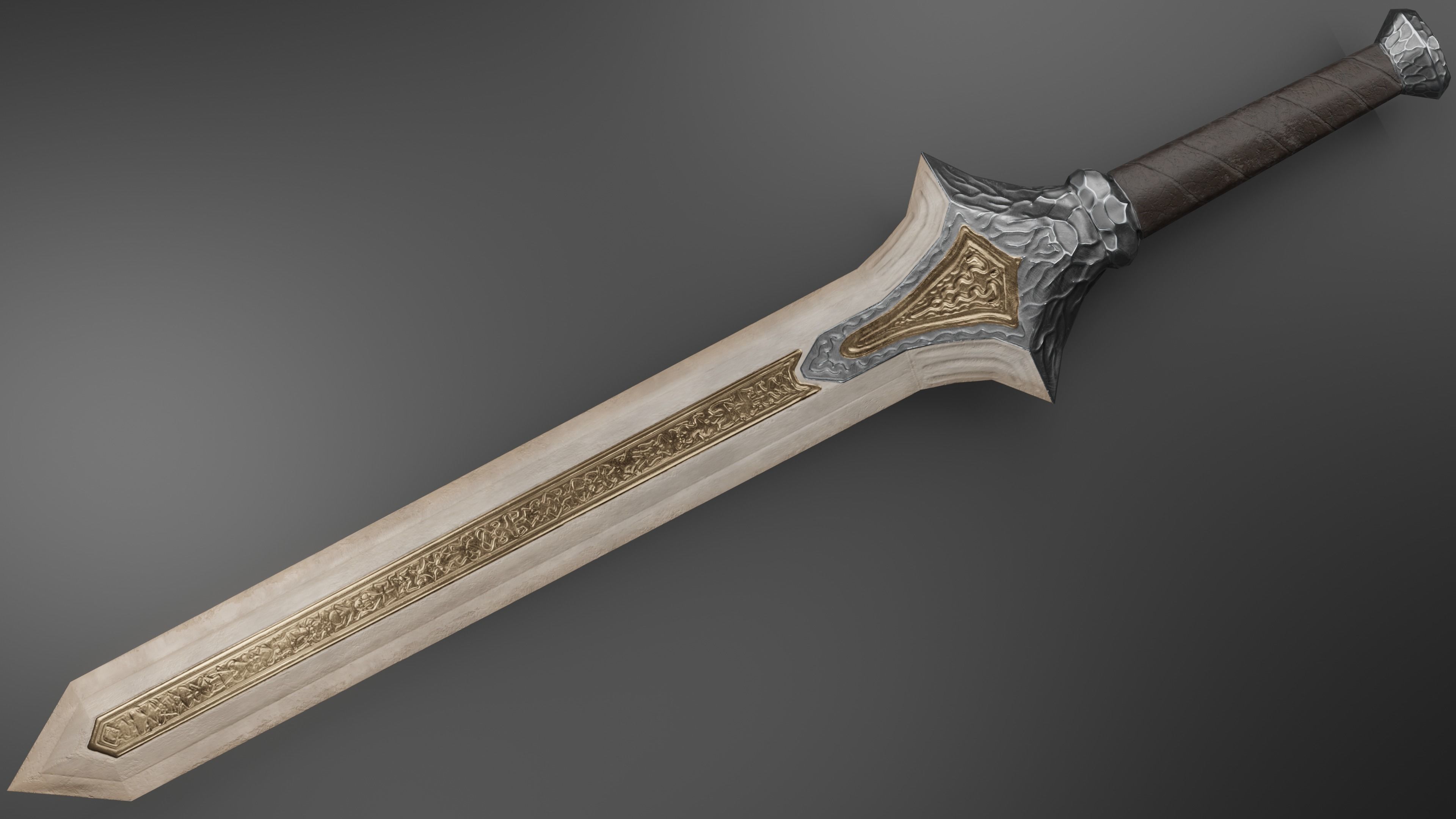 Sword 05 Low-poly 3D model_7