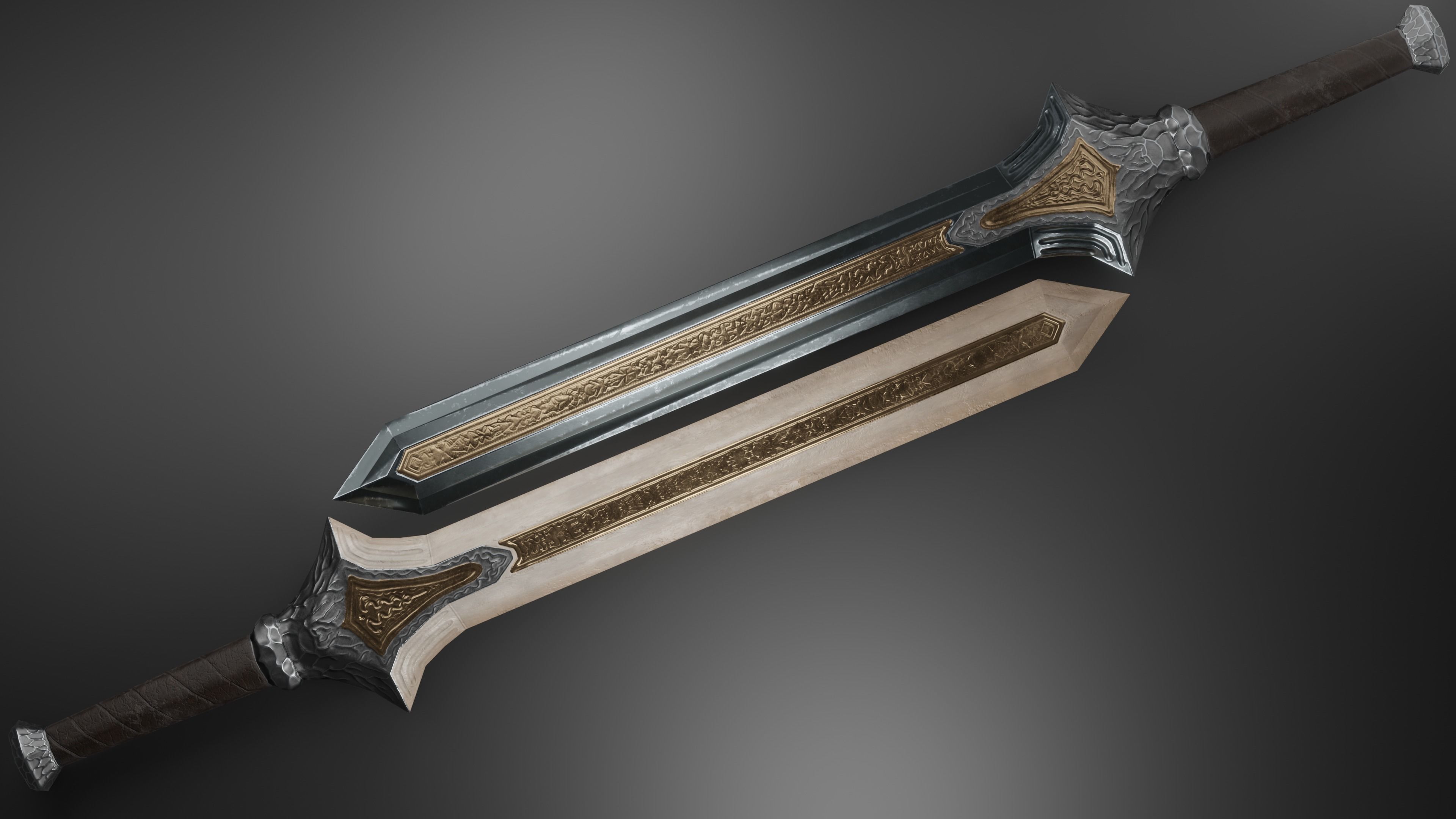 Sword 05 Low-poly 3D model_5