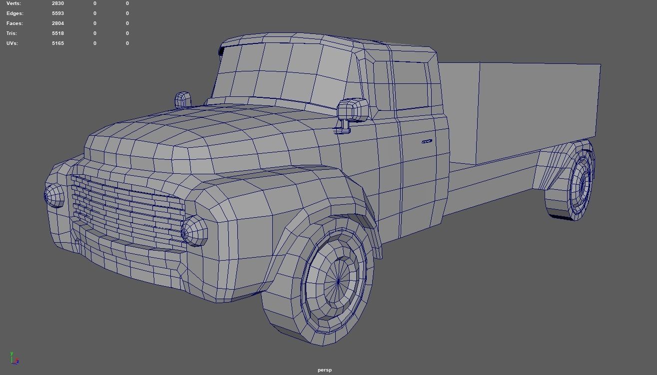 Low Poly Truck 01 Low-poly 3D model_6