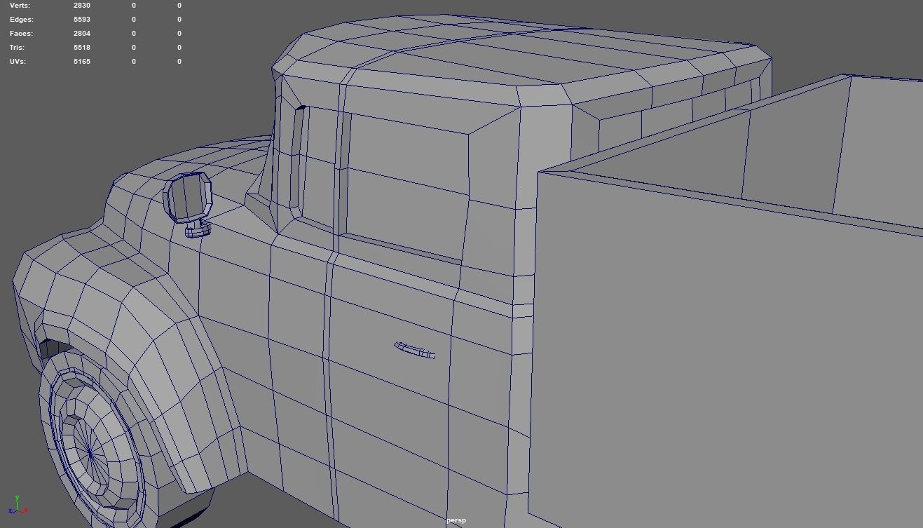 Low Poly Truck 01 Low-poly 3D model_11