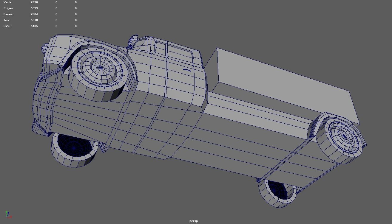 Low Poly Truck 01 Low-poly 3D model_9
