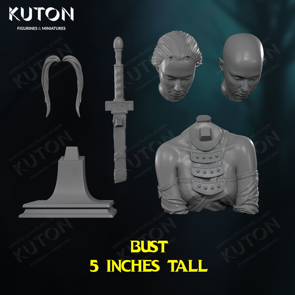 Female Warrior 3D print model_10